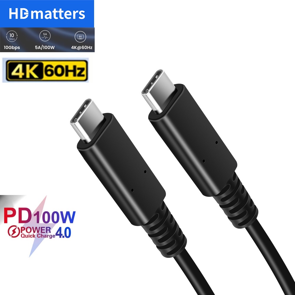 Short usbc video cable 4K Monitor cable USBC 3.1 Gen 2 Cable PD 100W Fast Charging cable Sync