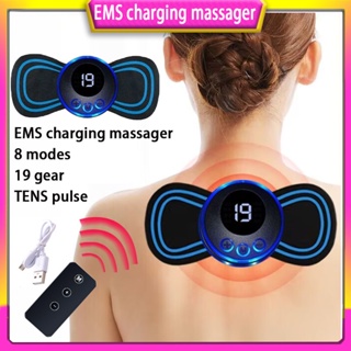 Remote control EMS Cervical Massage Stickers USB Rechargeable Stimulator Neck Hump Vertebra Physiotherapy Instrument Muscle Relief Pain Gel Pads Body Massager