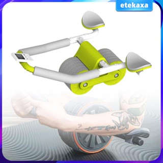 Abdominal Core Trainer Roller Wheel Workout Equipment with Elbow Support Belly Automatic Rebound Mute Exerciser Training Arm Muscles Bodybuilding Slimming Home Gym Abs Fitness
