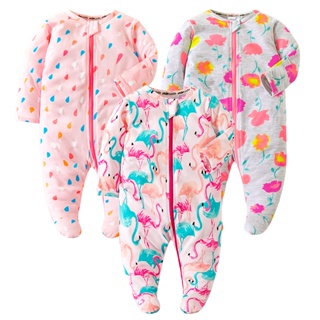 Newborn Baby Clothes 0-24Months 100% Cotton Infant Romper Footed Baby Pajamas Outfit