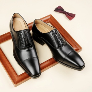 Leather Shoes Men's Genuine New Style Japanese Three-Joint Business Formal Lace-Up Gentleman Office Work Derby