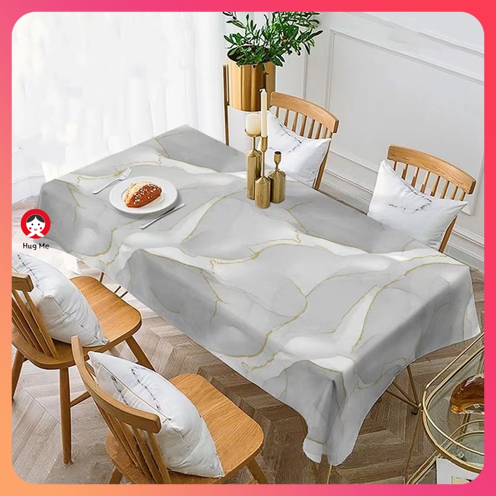 Marble Pattern Thickened Waterproof Tablecloth Modern Minimalist Style Leather Craft OilProof