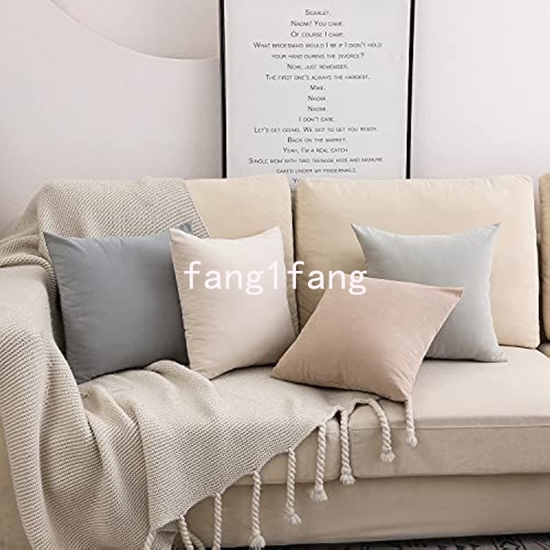 Neutral Pillow Covers 18x18in ,Solid Color Pillows Soft Decorative Square Couch Pillow Covers ，Home