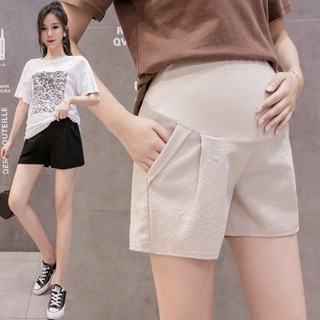 Maternity pants Pregnant women's cotton and hemp shorts in summer thin loose and breathable versatile pregnant women's underbelly pants