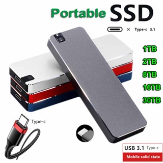Mini Portable SSD Type-C/USB3.1 External Mobile Solid State Drive High Speed 1TB 2TB 8TB 16TB 30TB 60TB 128TB Hard Drive Laptop
