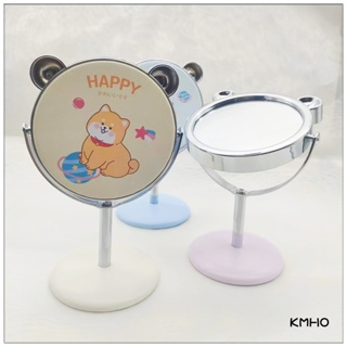 KMHO Office Desk Mirror Makeup Mirror Girl Room Desk Mirror Small and Cute Little Bear Desktop Mirror