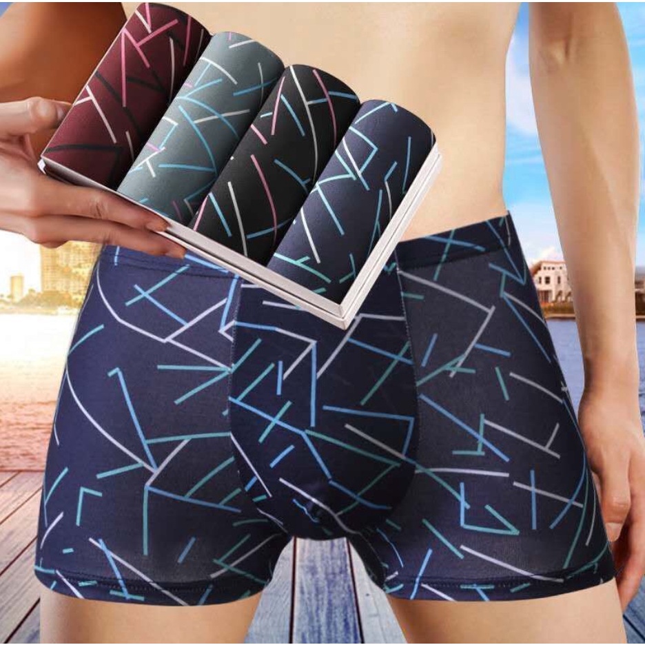 4 PCS Hongwillyang 4pcs Fashion Men's Boxer Brief Set