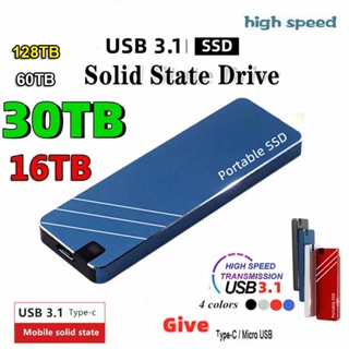 Portable SSD Hard Drive Type-C/USB3.1 External Mobile Solid State Drive 1TB 2TB 8TB 16TB 30TB 60TB 128TB