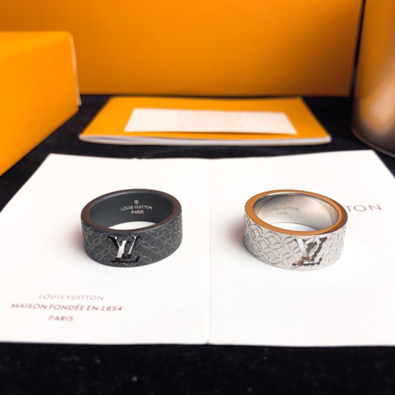 Nhẫn Thép Titan Không Gỉ Khắc Chữ Thời Trang Chất Lượng Cao Cho Nam Nữ