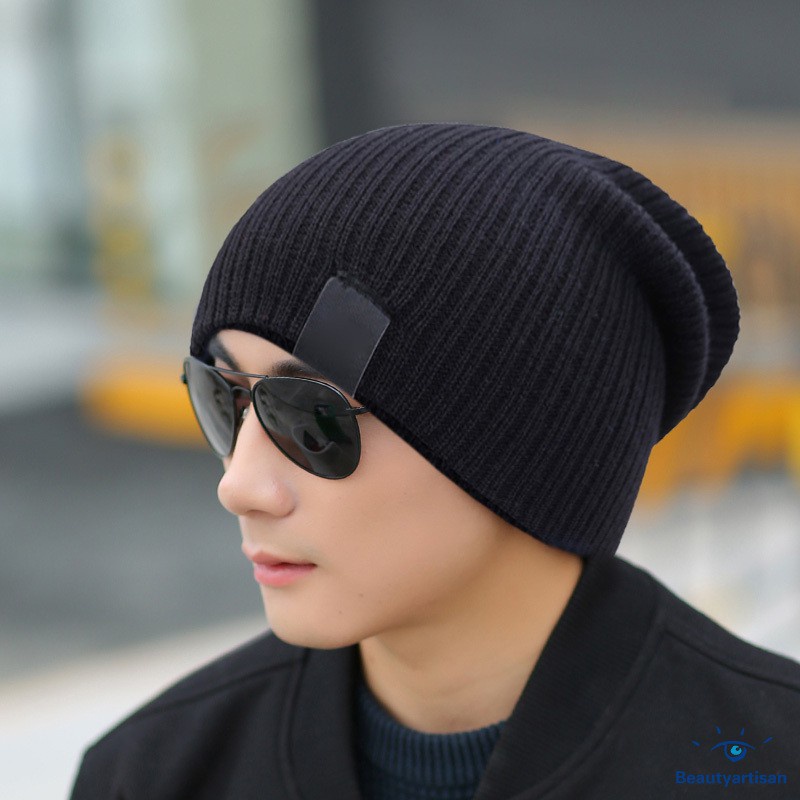 New Korean Fashion Knitted Beanie Plain Hat | Casual Winter Bonnet for Men Women | Embroidery Hats