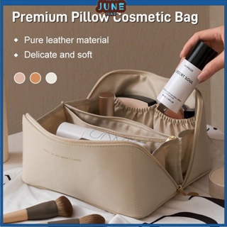 【9 Colors】Pillow Makeup Bag Large Capacity Travel Cosmetic Organizer Leather Ins Women Portable Waterproof Pouch Toiletry Storage Handbag