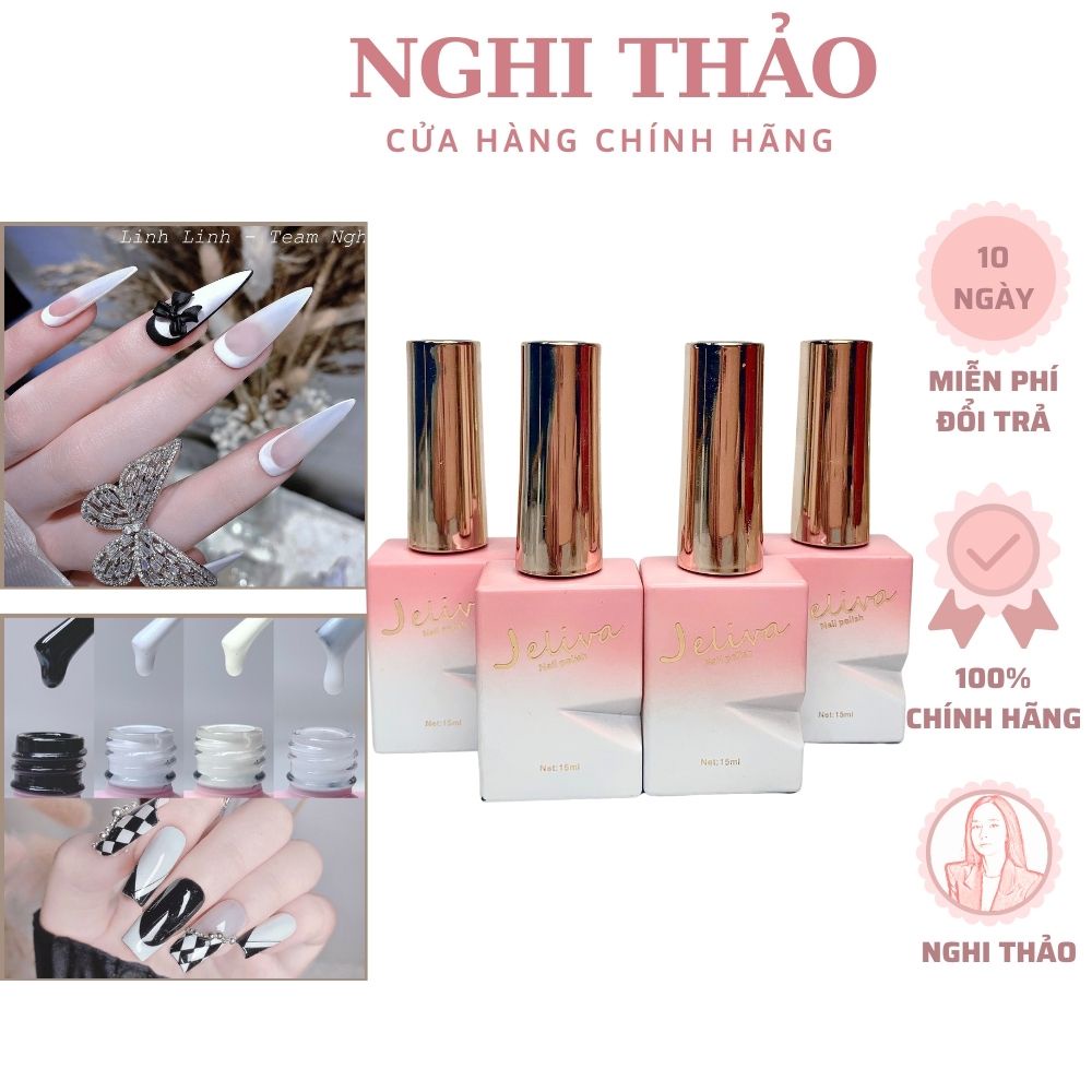 Sơn móng tay trắng sữa, đen, trắng, nước gạo 15ml quà tặng sinh nhật cho nữ