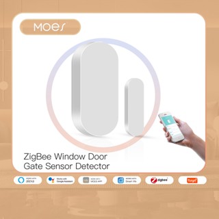 MOES Tuya ZigBee Smart Window Door Gate Sensor Detector Smart Home Security Alarm System Smart Life Tuya App Remote Control