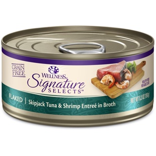 20% OFF: Wellness CORE Signature Selects Flaked Skipjack Tuna & Shrimp Grain-Free Canned Cat Food 5.3oz #0