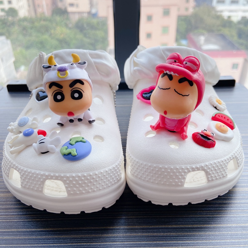 Cow Crayon Shinchan Crocs Jibbitz Set Cute DIY Accessories Shoe