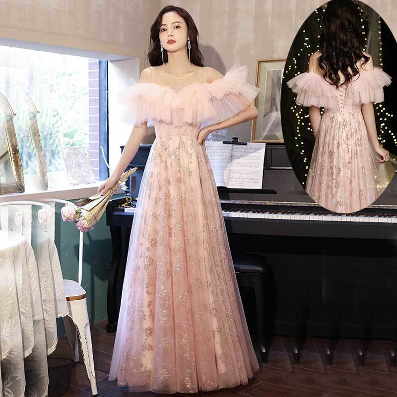 Customise Celebrity Party Pink Fairy Evening Dress Annual Meeting Host