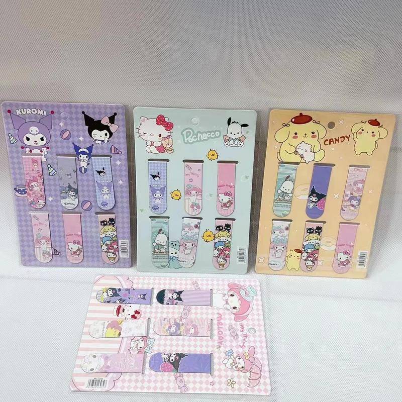 6Pcs/Pack Sanrio Mymelody Kuromi Cinnamoroll Bookmarks Books