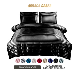 Abraca Dabra Fitted Bedsheet Satin Silk Soft Cooling Bed Sheet Height 35cm Pillow case Single Double Queen Super King