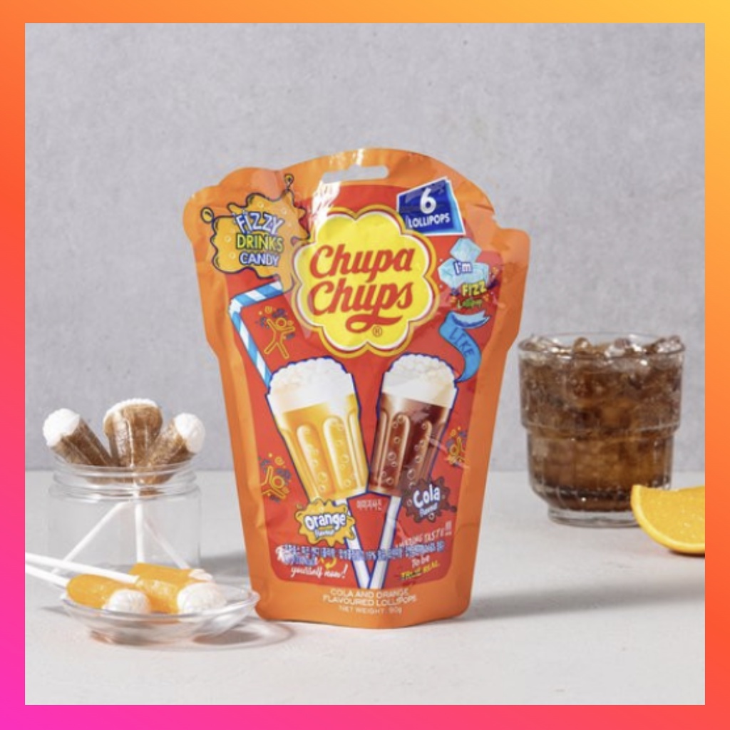 [Chupa Chups] Fizzy Lollipops 90g (Coke/Orange) Fizzy Drinks Candy ...