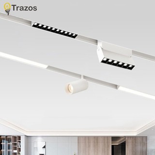 Smart White Recessed Magnetic Track Lights Dimmable 48V Surface mounted Magnetic Track Rail System Indoor Track Lights Spotlight #0