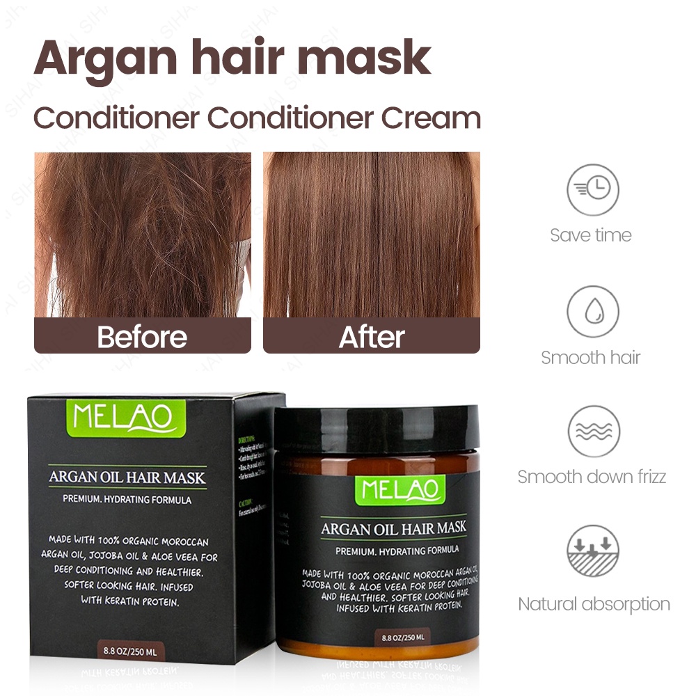 ☺『Beauty』 Argan Hair Mask Moisturize Hair Dry and Ironed Hair Care