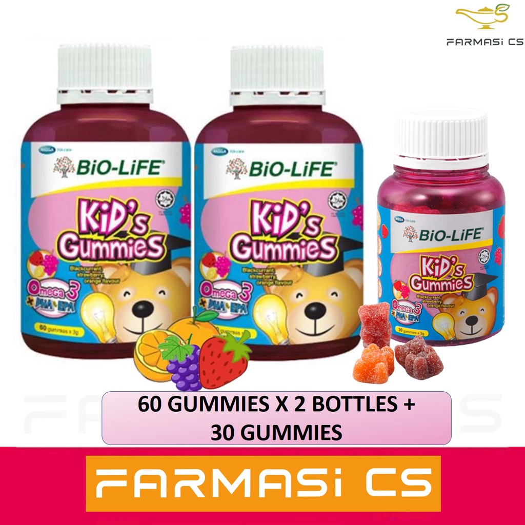 BioLife Kid's Gummies Omega3 + DHA & EPA (Vitamin for Kids) 60