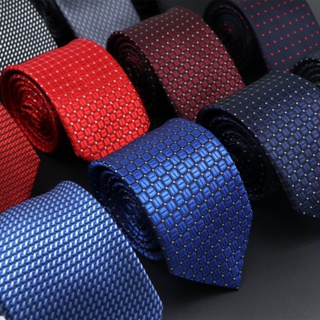 7cm Men's Novelty Solid Color Silk Neckties Vintage Striped Jacquard Ties Daily Wear Accessories Business Wedding Neck Ties