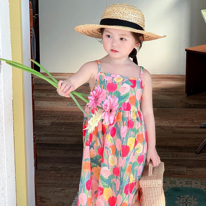 Girls' Dress New Summer Korean Version Idyllic Style Children's