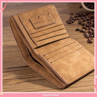 ❀XP❀Men Retro Frosted Faux Leather Trifold Card Holder Clutch Purse Wallet Pockets