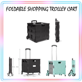Trolley Foldable Shopping Trolley Cart 65L Large Grocery Shopping Cart with cover and wheels