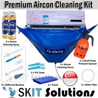 Air Conditioner Cleaning Kit Washing Cover+Pipe+Foam Spray+Sprayer Bundle for 1~1.5P Wall Mounted Hanging Aircon