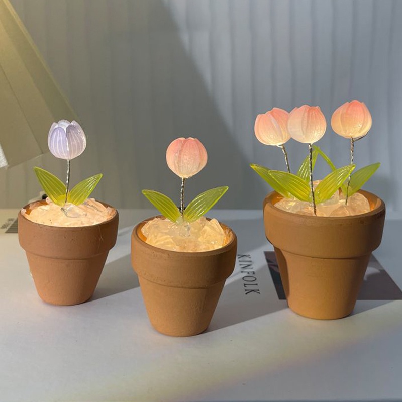 Đèn Ngủ Để Bàn Hình Hoa Tulip DIY Trang Trí Cho Ngày Của Mẹ