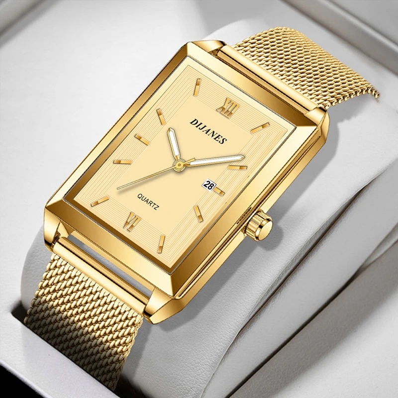 Gold Women Fashion Casual Quartz Women Watch Outdoors Casual Analog Wristwatch Stainless Steel Strap
