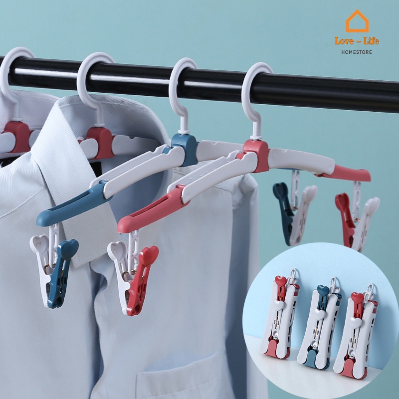 2Colors Creative Foldable Clothes Pants Hanger/ Household Closet Wardrobe Space Saving Storage Clothespin