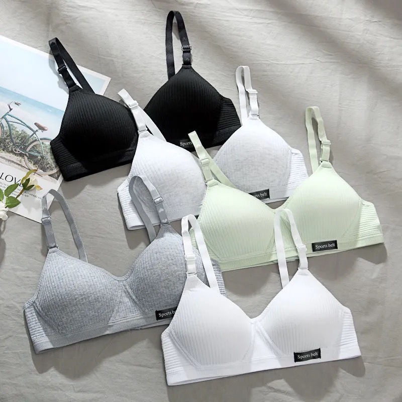 CAPIN Thin cotton without steel ring gathered Girls bra Women Cotton Without Steel Ring bras