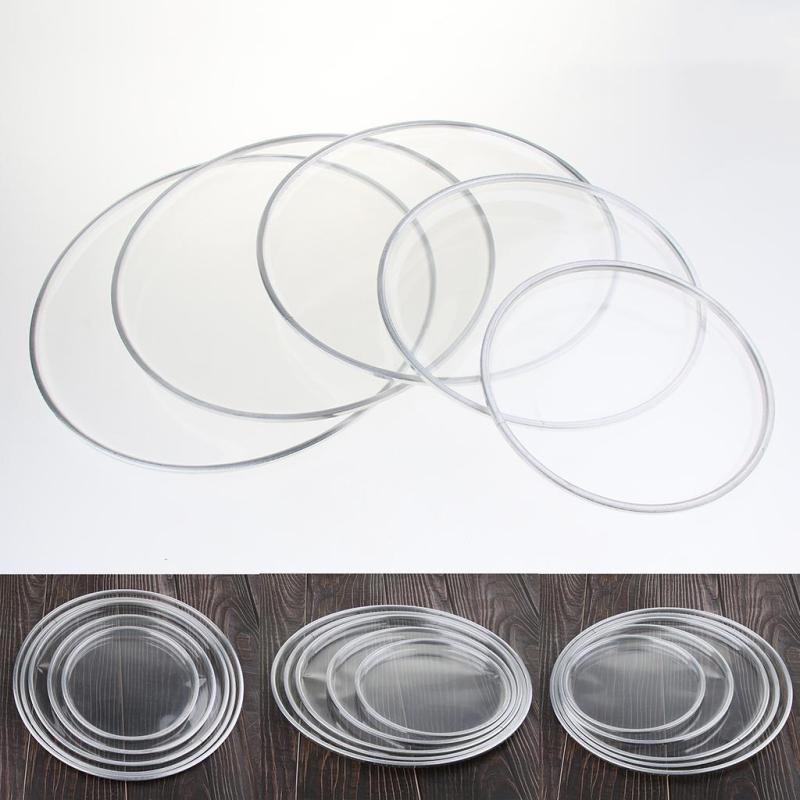 10/12/14 inches Clear Resonant Tom Drum Head Aluminum Frame Skin for Drummer Drum Players