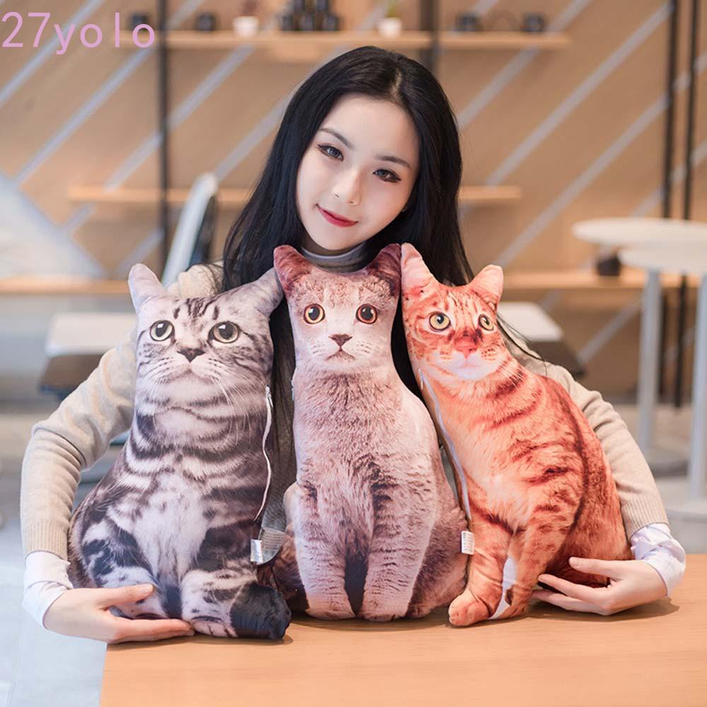 YOLO Pillow 3D 30/50cm Sleep Napping Home Decorative Bedding Cat Shape Throw pillow
