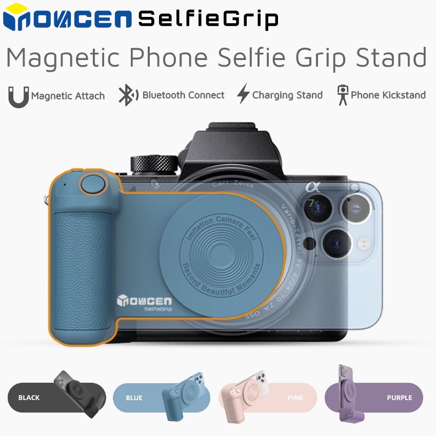 INOVAGEN Selfie Grip Magnetic Phone Selfie Grip Stand,Camera Handle Photo Bracket,Smart Bluetooth Mo