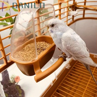 DANILO1 1 pcs Bird Feeder Spill-Proof Bird Food Container Parrot Supplies PP Material Well Designed Playing and Eating Splash Proof Fix on Cage Perching Birds Watering Bowl/Multicolor