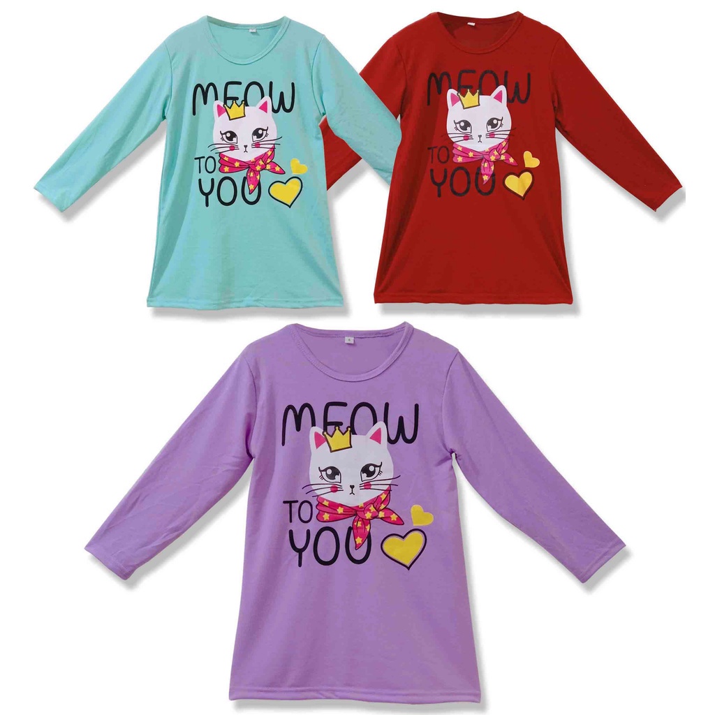 Meow To You verymoda Girls Long Sleeve Tunic T-Shirt