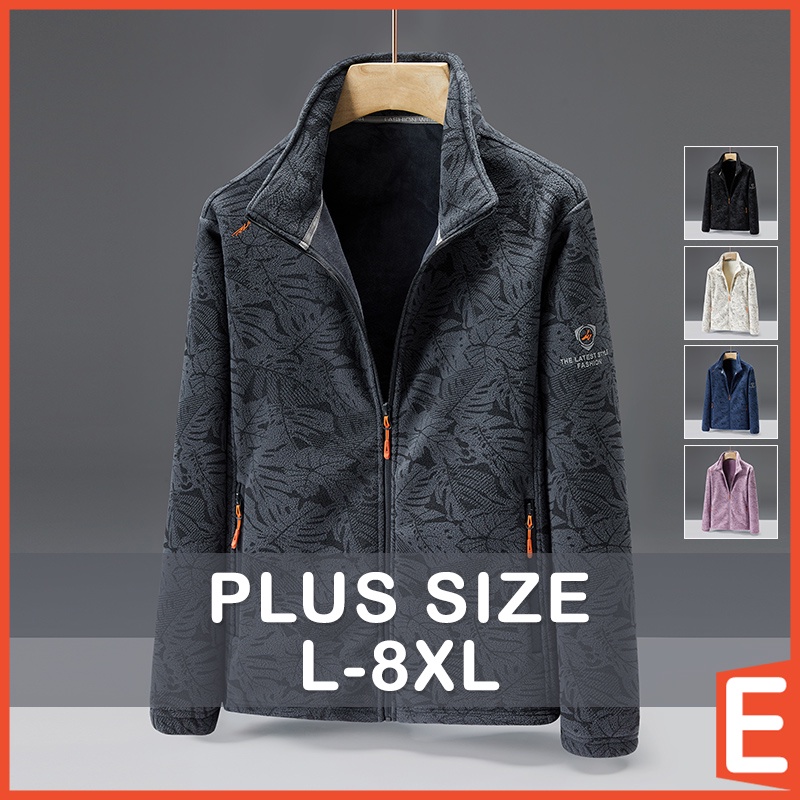 L-8XL] Plus Size Jacket Men Women Couple Casual Outdoor Sport Warm Long  Sleeve Pocket Zip Polar Fleece Jackets Man Oversized Big Size Black Blue  Purple Coat Outerwear | Shopee Singapore