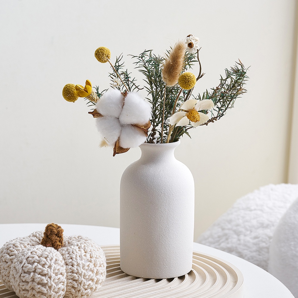 FSF White Nordic Ceramic Flower Vase Creative Minimalism Vases Table Decor