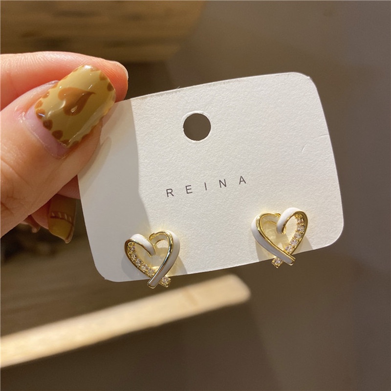 S925 Silver Needle Design Hollow Heart Earrings Fashion Simple All-Match Earrings