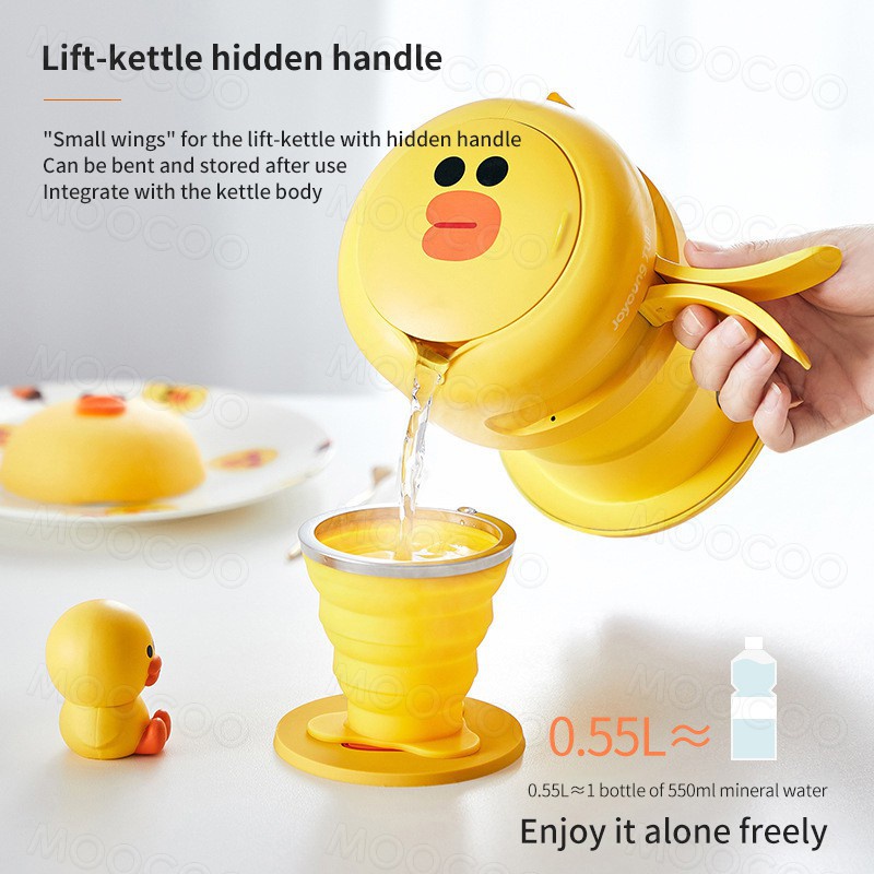 Portable Folding Electric Kettle Co-branded Joyoung Indoor / Travel Kettle  550ml Cute Small Electric Flask | Shopee Singapore