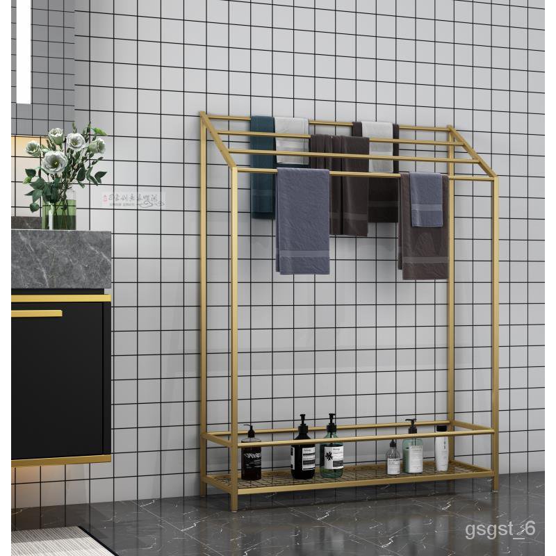 QZ🍓Nordic Punch-Free Floor Bathroom Towel Rack Bathroom Vertical Bath  Towel Rack Storage Rag Rack MSXD | Shopee Singapore