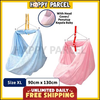 Baby Cradle Net XL Size With Head Cover 90cm x 130cm Kain Buaian Baby swing Cradle Buaian Bayi Kain Buai Baby Sarong