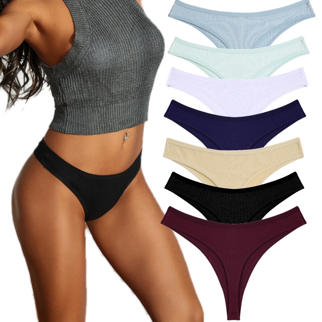 Femme Lingerie Cotton Thongs For Women Soft T-Back Underpants Ladies Underwear Low Waist Panties