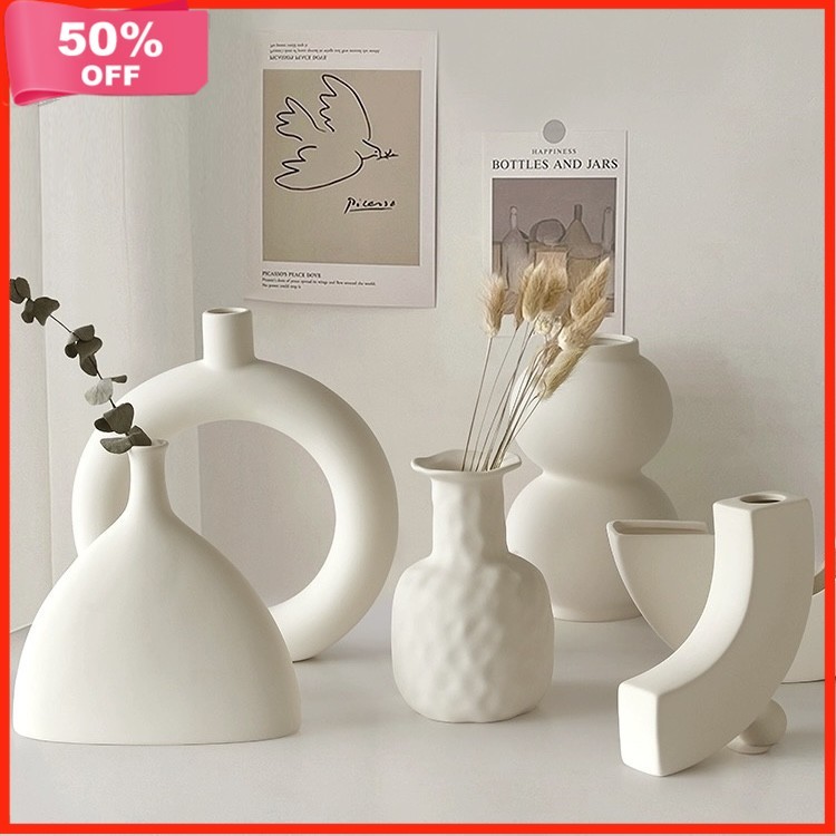 Nordic Plastic Flower Vase Minimalist Dried Flower Desk Vase Simple Vases Flower Vase Home Decor