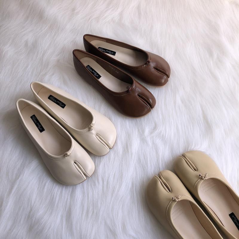ins Super Fire Split Toe Pigshoe Shoes Toe Flat Shoes Female Lazy Half Slippers Female Loafers