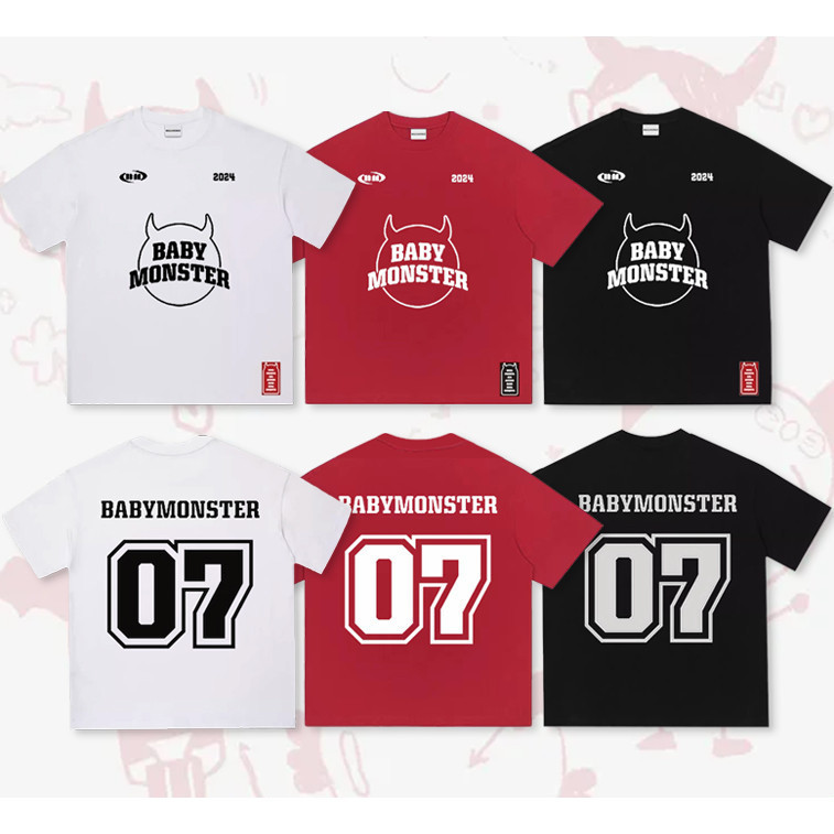 babymonster JERSEY ジャージ T シャツ 白 Babymonster Official Jersey T-Shirt One Size White Pop-Up